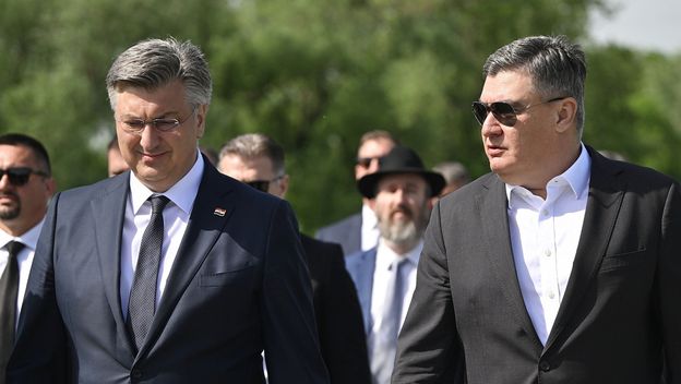 Andrej Plenković i Zoran Milanović u Jasenovcu